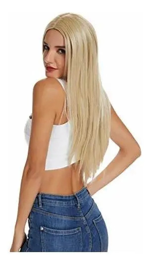 Peluca Rubia Para Mujer, Pelo Sintético, Rectas Largas - Image 3
