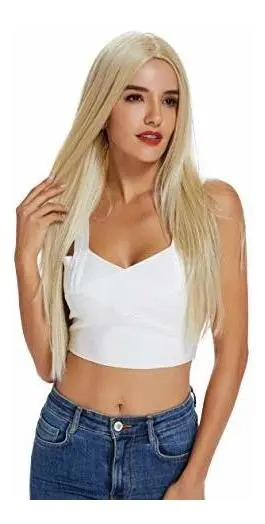 Peluca Rubia Para Mujer, Pelo Sintético, Rectas Largas - Image 4