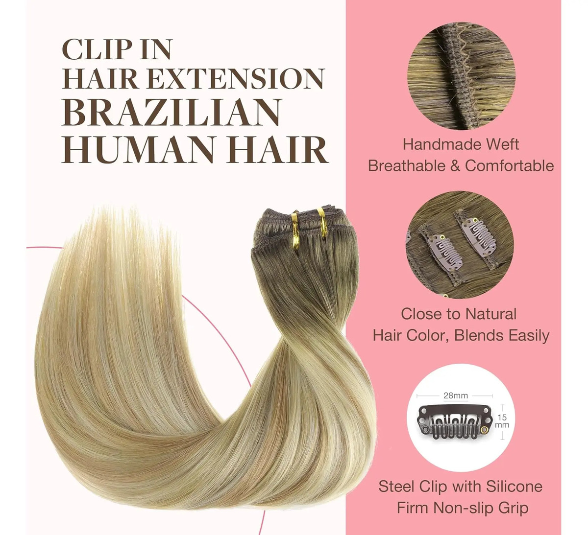 Extensiones Cabello Natural 50 Cm 7 Piezas - Image 3
