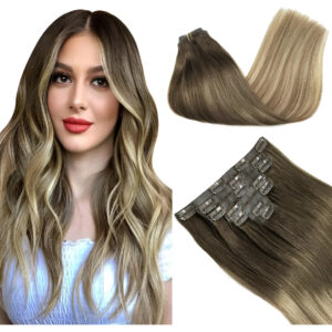 Extensiones Cabello Humano 45cm Marrón Rubio