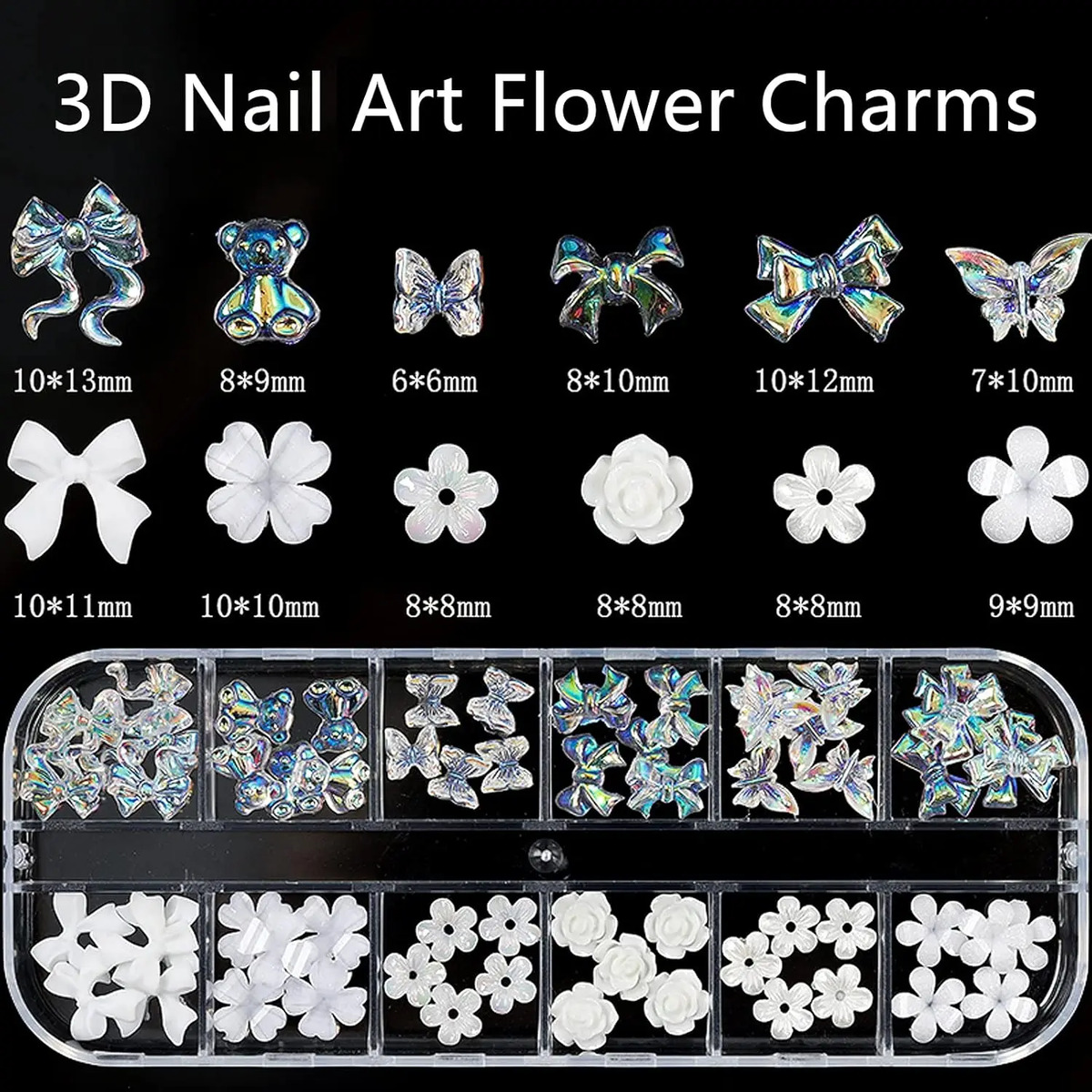Decoraciones Para Manicura Forma De Mariposa Y Flor De 5 Cm - Image 4