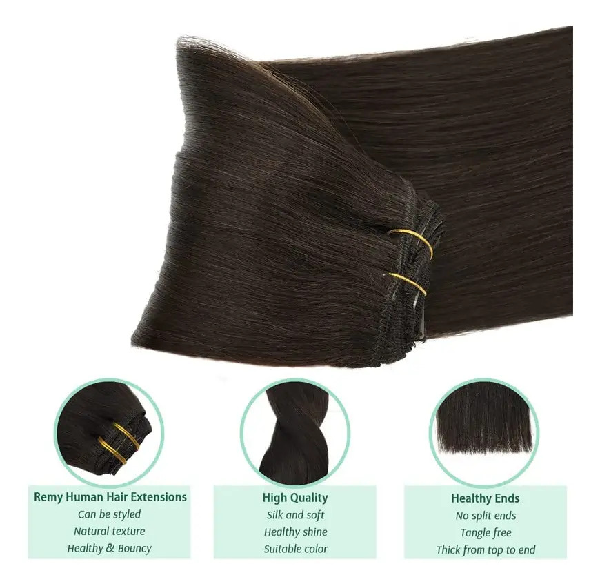 Extensiones De Cabello Humano 30 Cm Marrón Claro 2a - Image 8