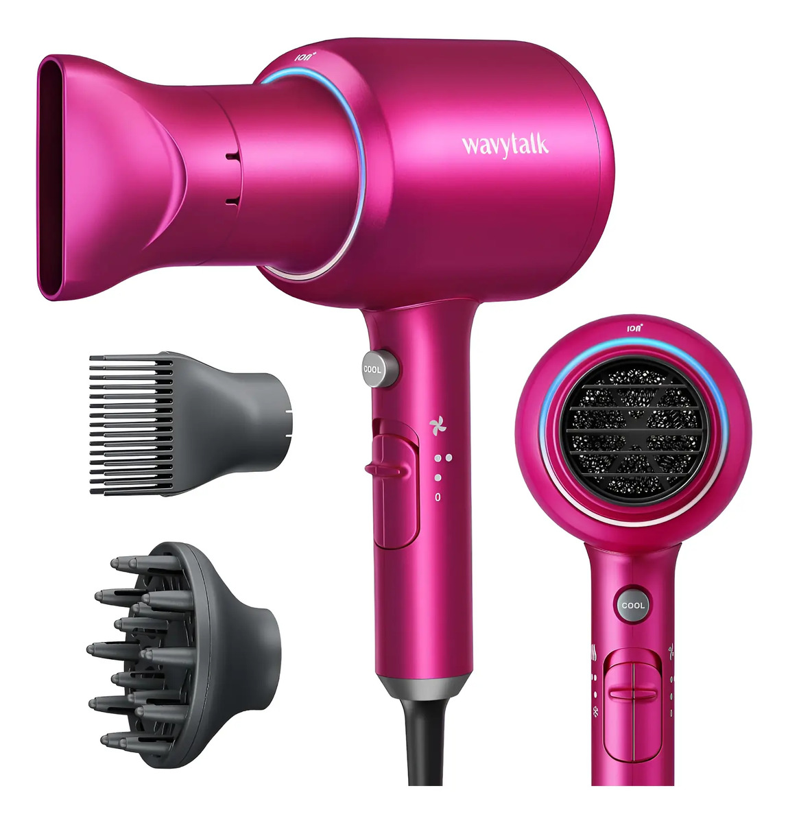 Secador De Pelo Profesional Con Iones Negativas Y Difusor
