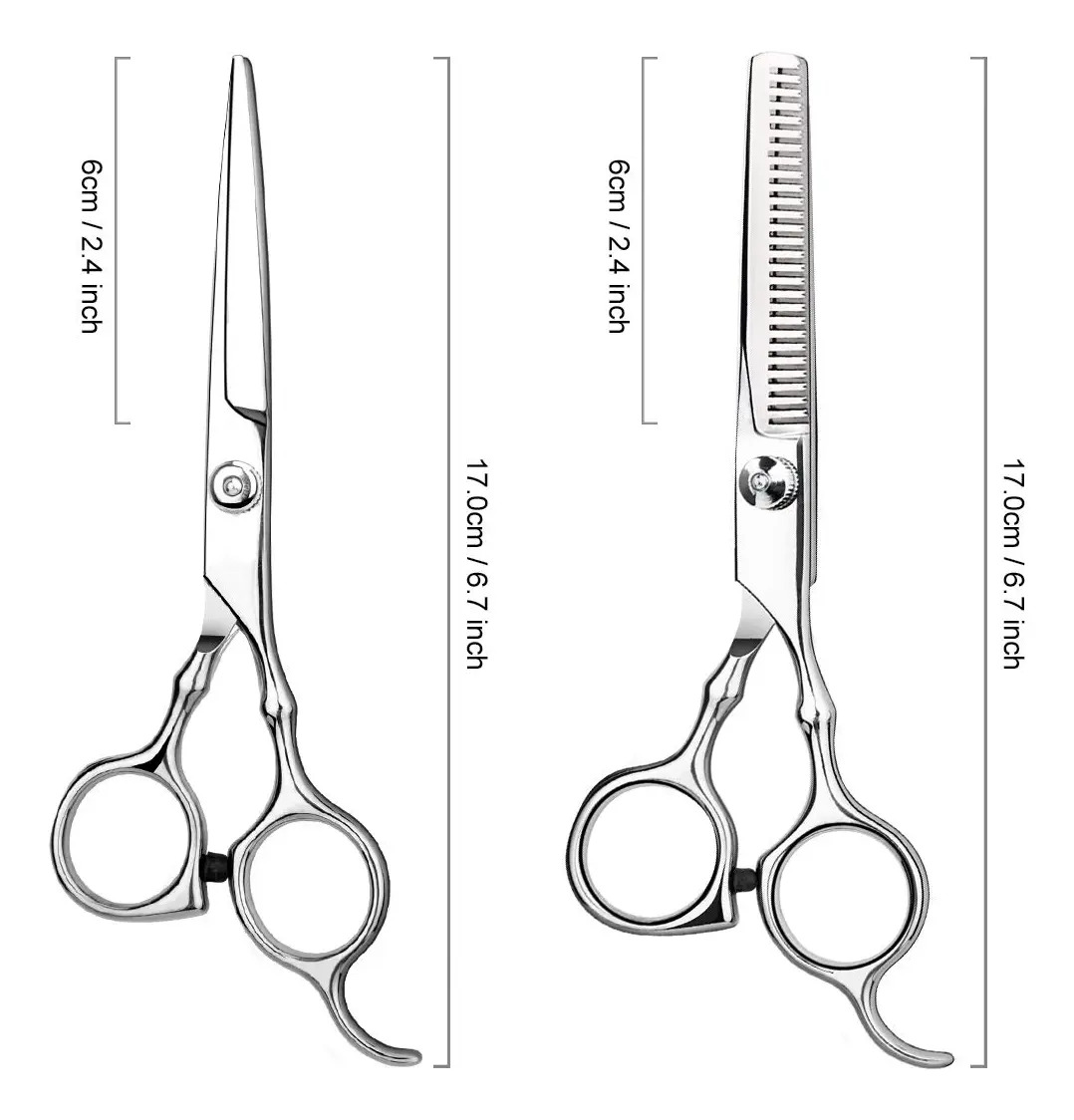 Tijeras De Corte Para Cabello Profesional Kit Con Peine Y Es Plateado - Image 5
