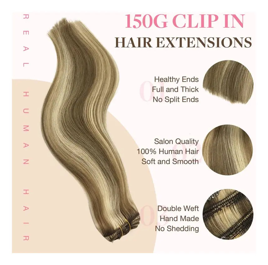 Extensiones De Cabello Remy 40cm Marrón Dorado - Image 3