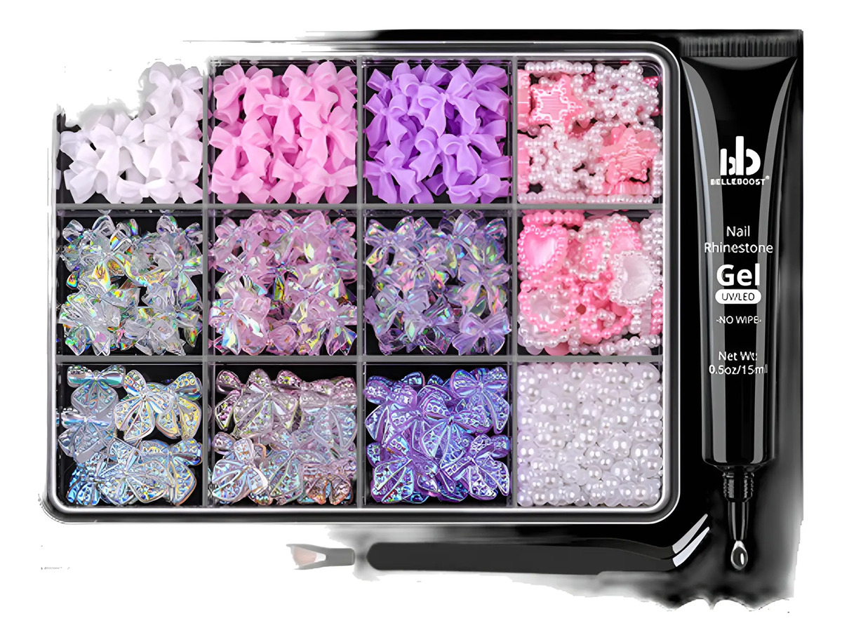 Charms De Uñas 3d Y Perlas Planas De 2 A 6 Mm En 6 Colores C