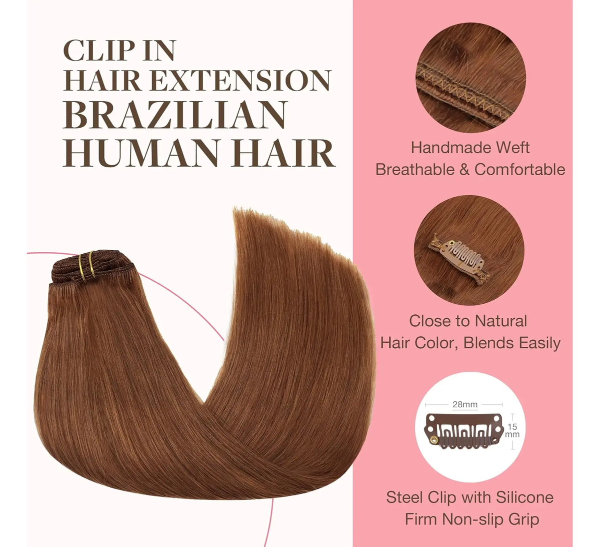 Cabello Humano Natural De 45 Cm Auburn Auburn - Image 3