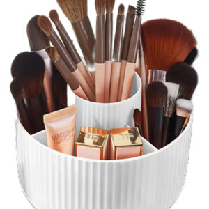 Organizador Rotatorio De 5 Ranuras Para Maquillaje, Blanco
