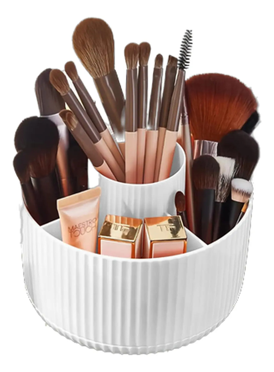 Organizador Rotatorio De 5 Ranuras Para Maquillaje, Blanco
