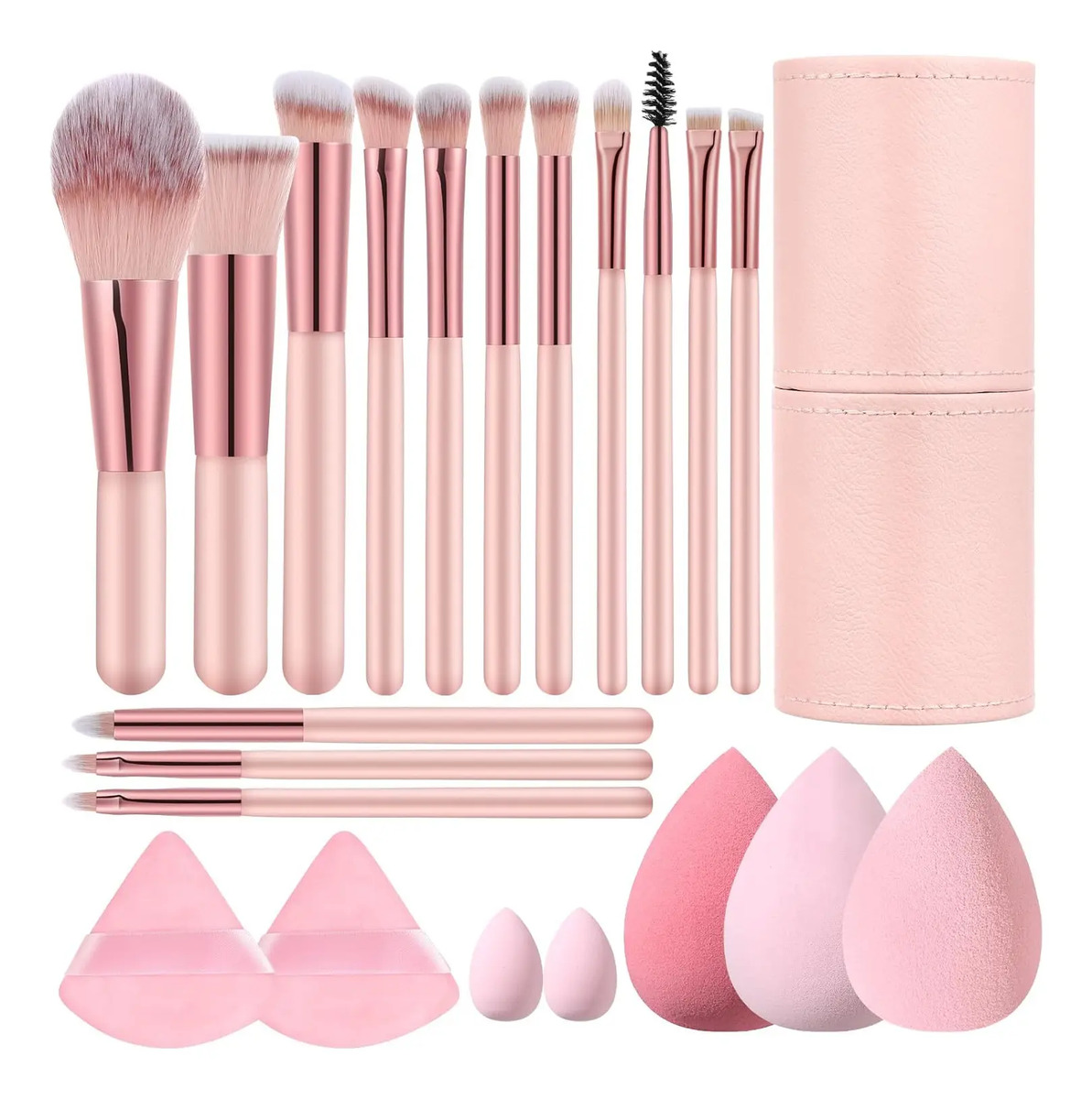 Juego De Brochas De Maquillaje Pequeñas De Viaje De 14 Pieza