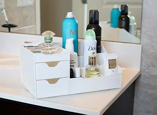 Mantello Maquillaje Vanity Organizador Blanco Con 9 Comparti - Image 2