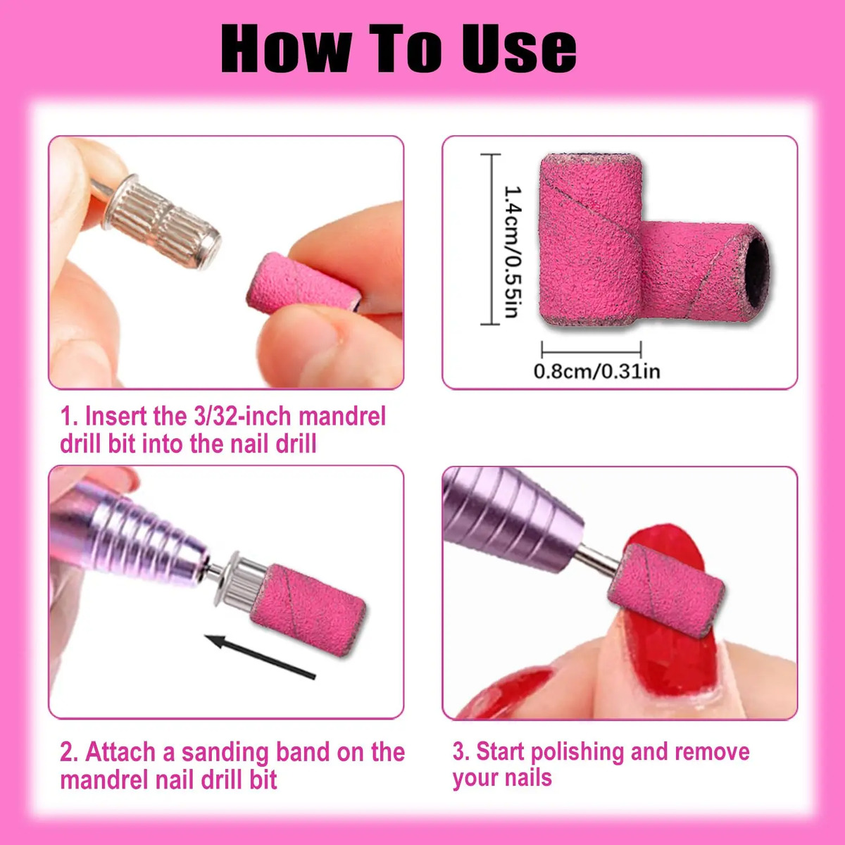 Pulidor De Uñas Profesional Con 80 Piezas Incluyendo Bandas - Image 4