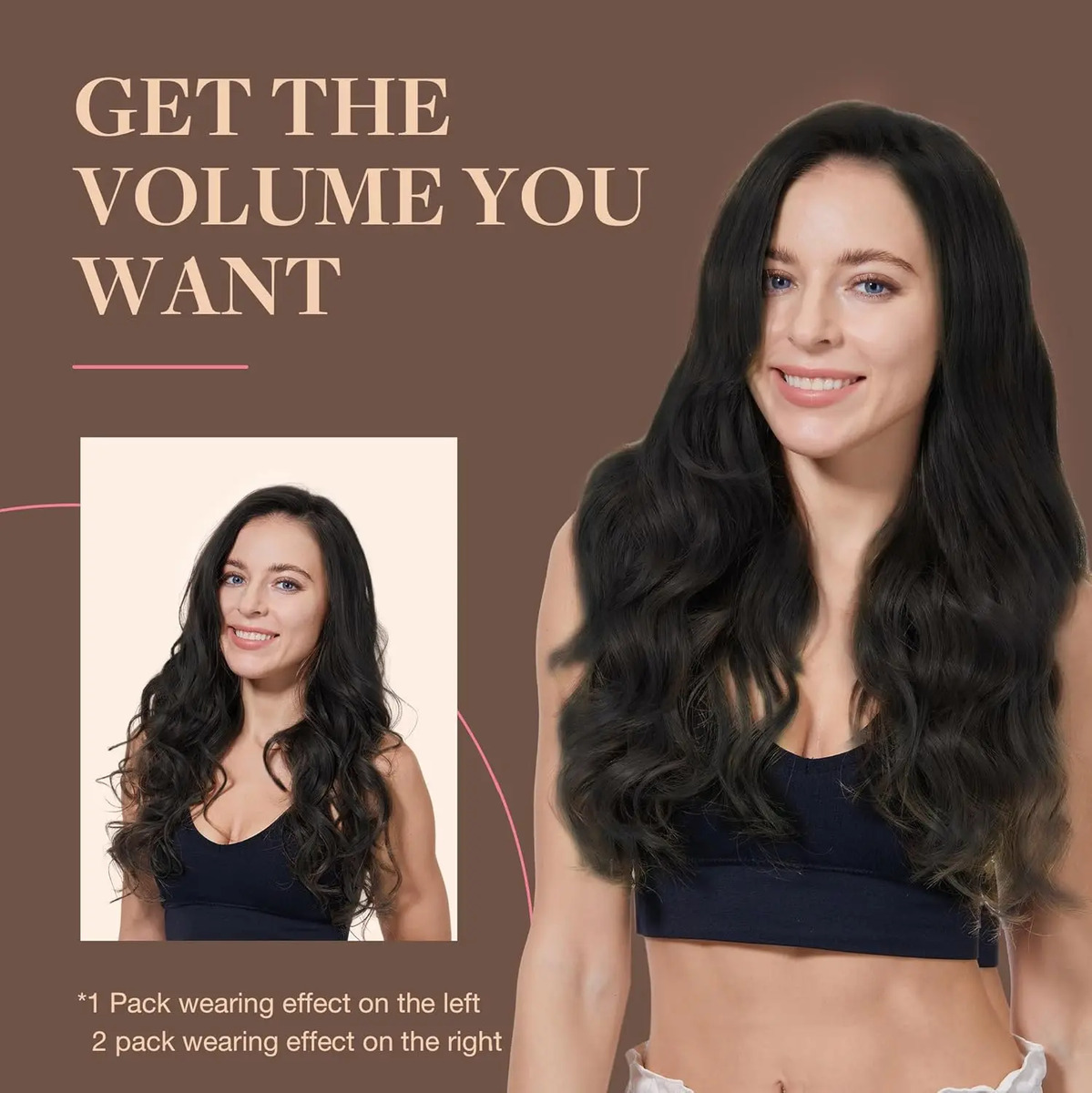 Cabello Humano Natural 50cm 120g Negro Negro - Image 7