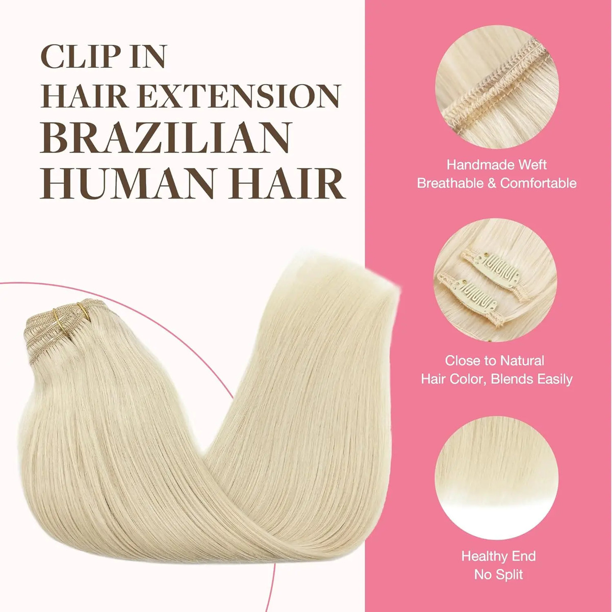 Extensiones De Pelo Humano Clip En 35 Cm - Image 3