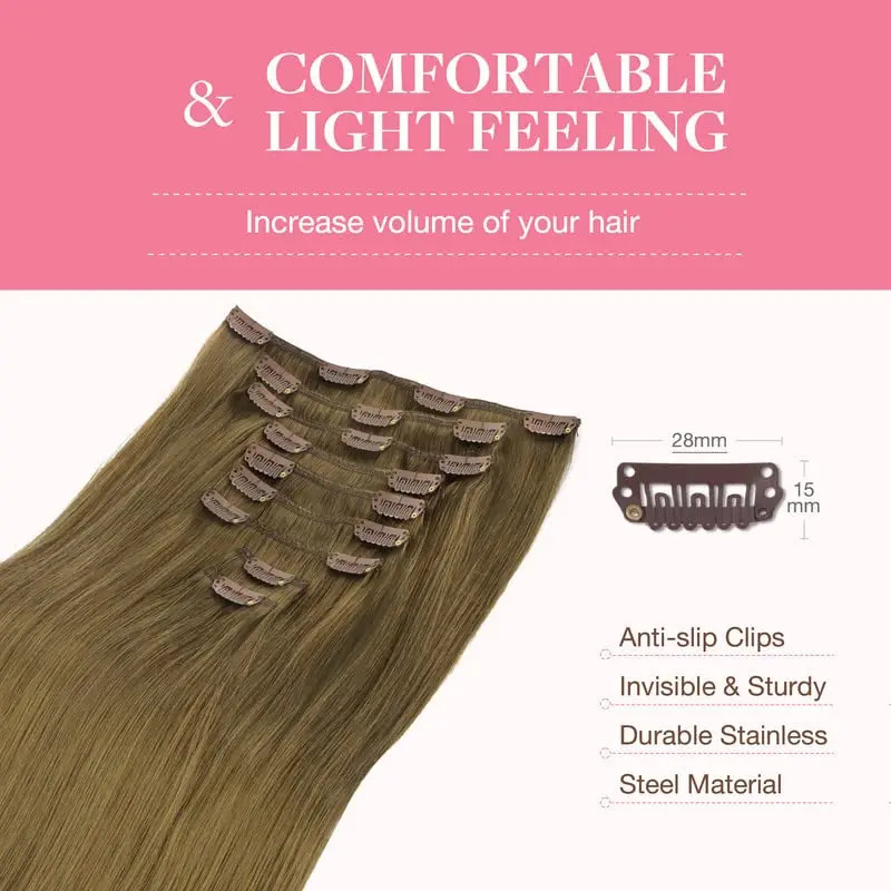 Cabello Humano Remy 51 Cm 150g Color Marron Medio 6b Marrón Medio (6b) - Image 6