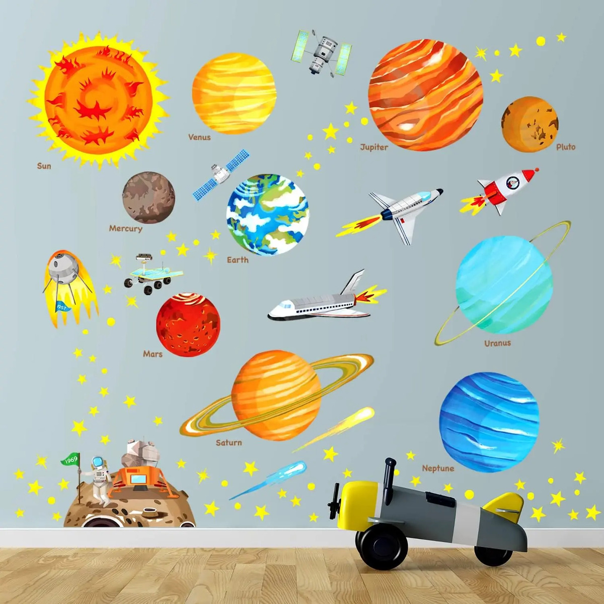 Decowall Dw-1501s El Sistema Solar Peel Y Stick Nursery Niño - Image 2