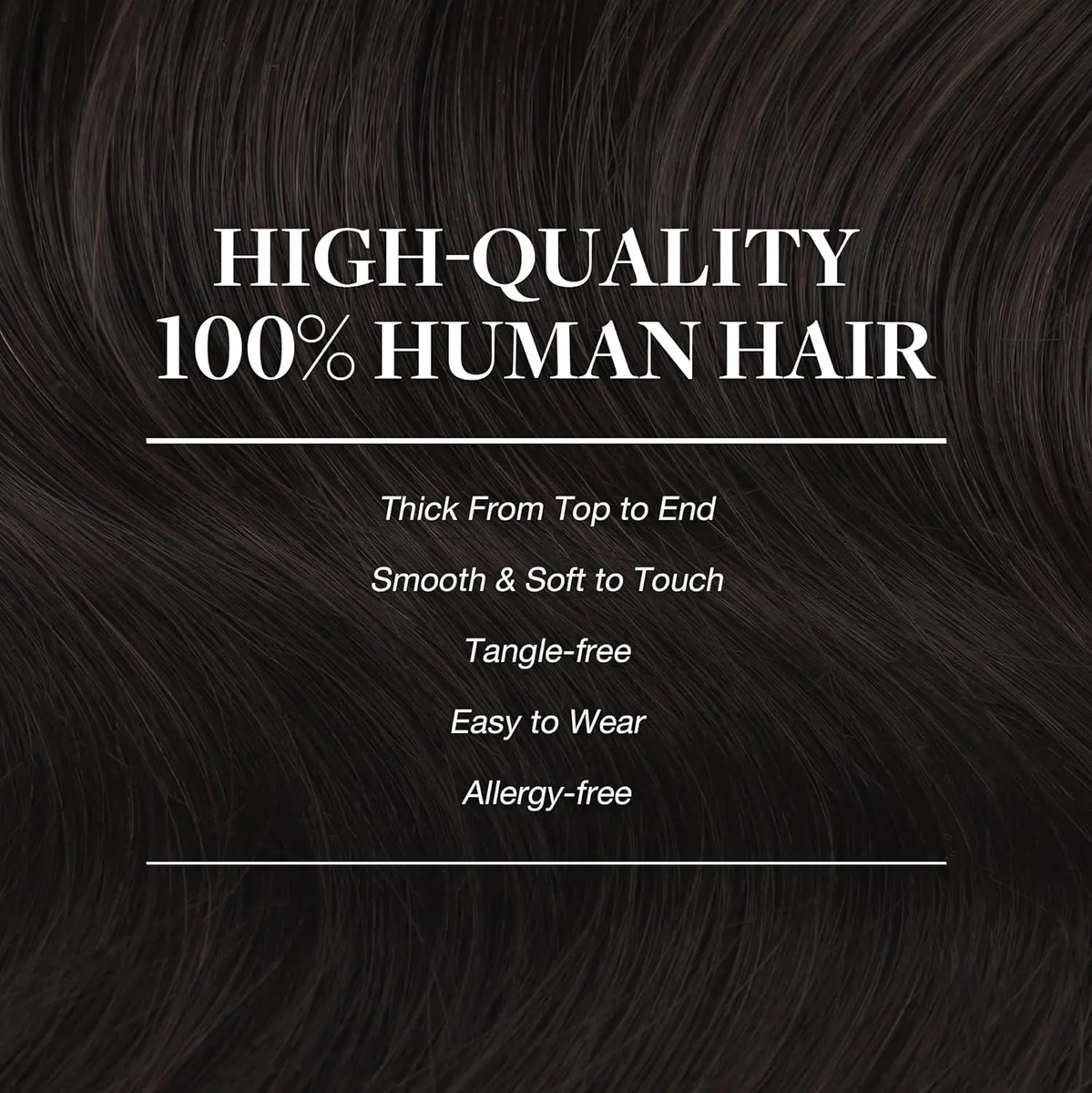 Cabello Humano Natural 40cm Marrón Marrón - Image 4