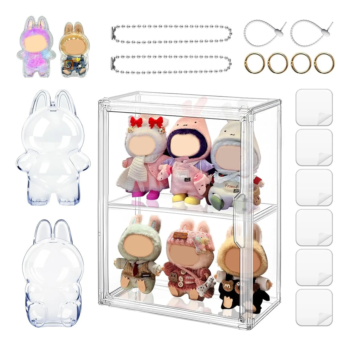 Estuche Para Figuras Labubu 12 Unidades Transparente Resiste