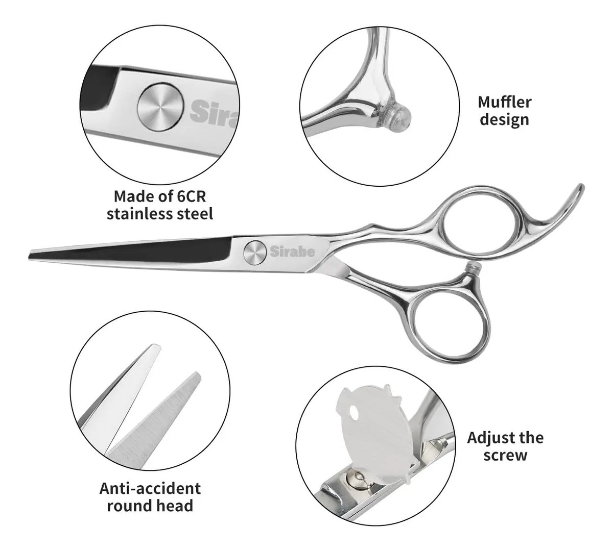 Tijeras De Corte De Pelo Profesionales De 16,5 Cm Para Barba - Image 5