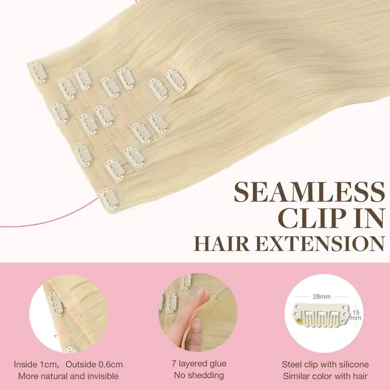 Extensiones Cabello Remy 45cm 110g Rubio Platino - Image 3