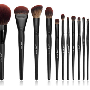 Pinceles De Maquillaje Profesionales Veganos De 13 Piezas En Negro