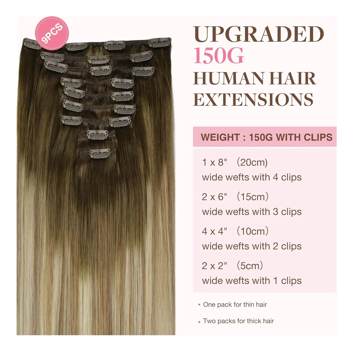 Extensiones Cabello Humano 50cm Marrón Rubio - Image 2