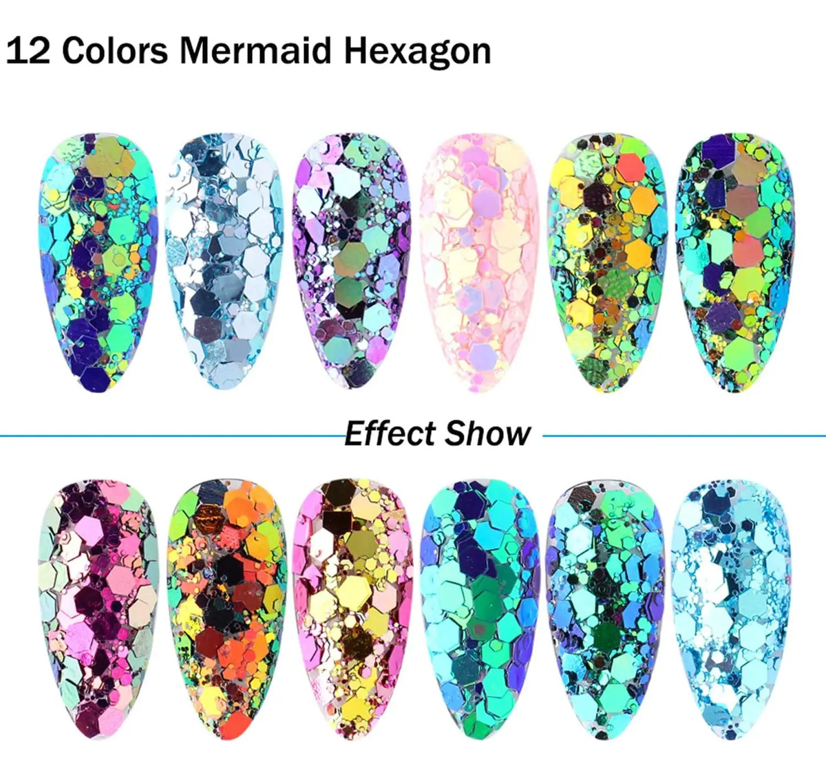 Pulverizado Brillante De Mermaid Para Decorar Uñas Con Escam - Image 4