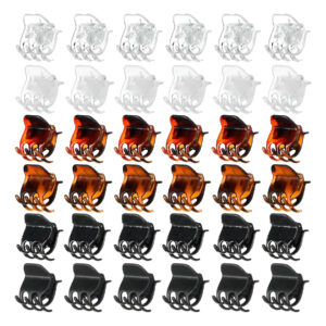 Mini Pinzas De Garra Expressions Para Cabello  Pack De 36 Unidades En Colores Variados Blanco