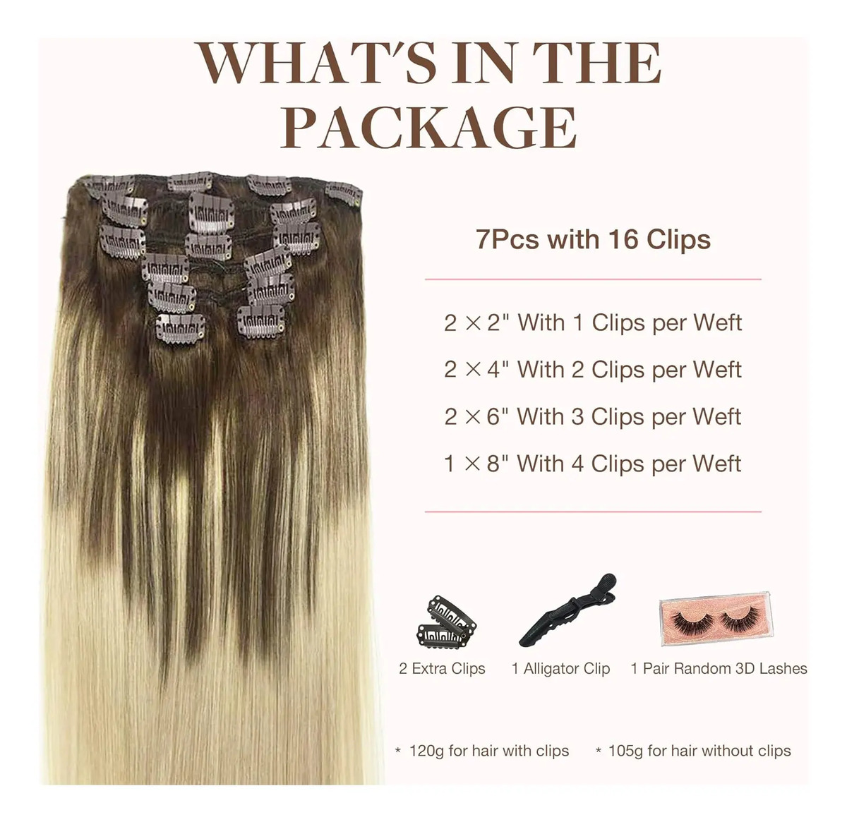 Cabello Humano Remy 40 Cm Marrón Marrón - Image 2
