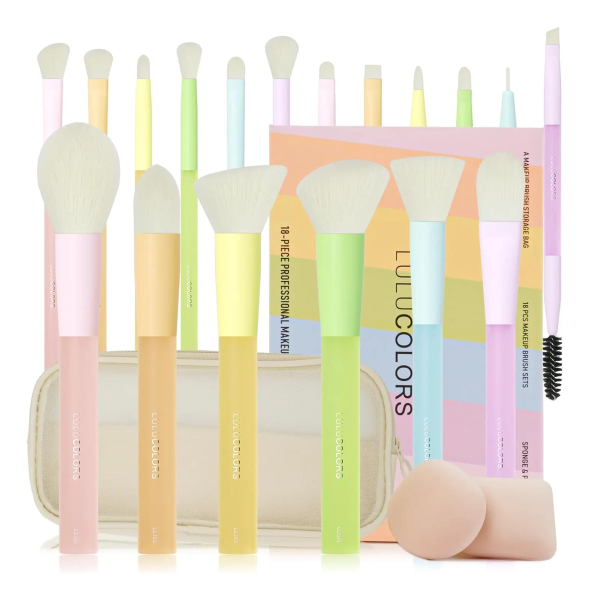 Conjunto De 18 Brochas De Maquillaje Para Principiantes Con