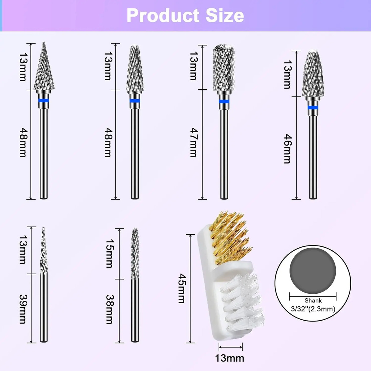 Broca De Uñas De Carburo Para Manicura Profesional De 2 Cm C - Image 7