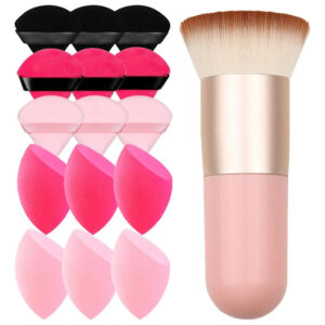 Brocha De Maquillaje Con Almohadilla Y Esponjas De 15 Piezas