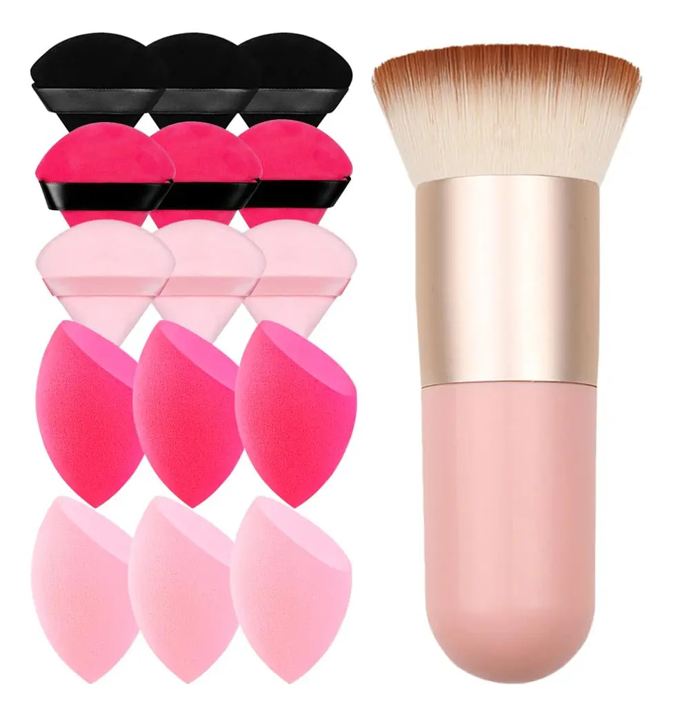 Brocha De Maquillaje Con Almohadilla Y Esponjas De 15 Piezas
