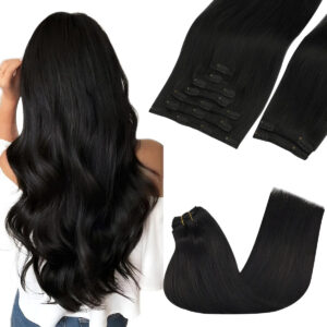 Cabello Humano Natural 45cm 150g Negro Negro