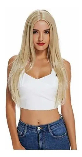 Peluca Rubia Para Mujer, Pelo Sintético, Rectas Largas - Image 5