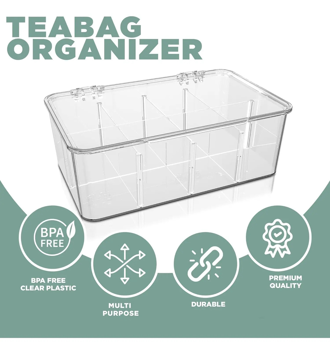 Organizador Bolsas De Té Multifuncióntransparente Resistente Blanco - Image 2
