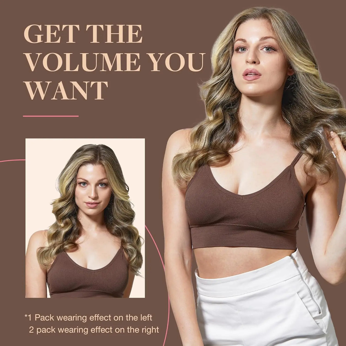 Cabello Humano 40cm Para Mujer Ombré Castaño A Rubio - Image 7