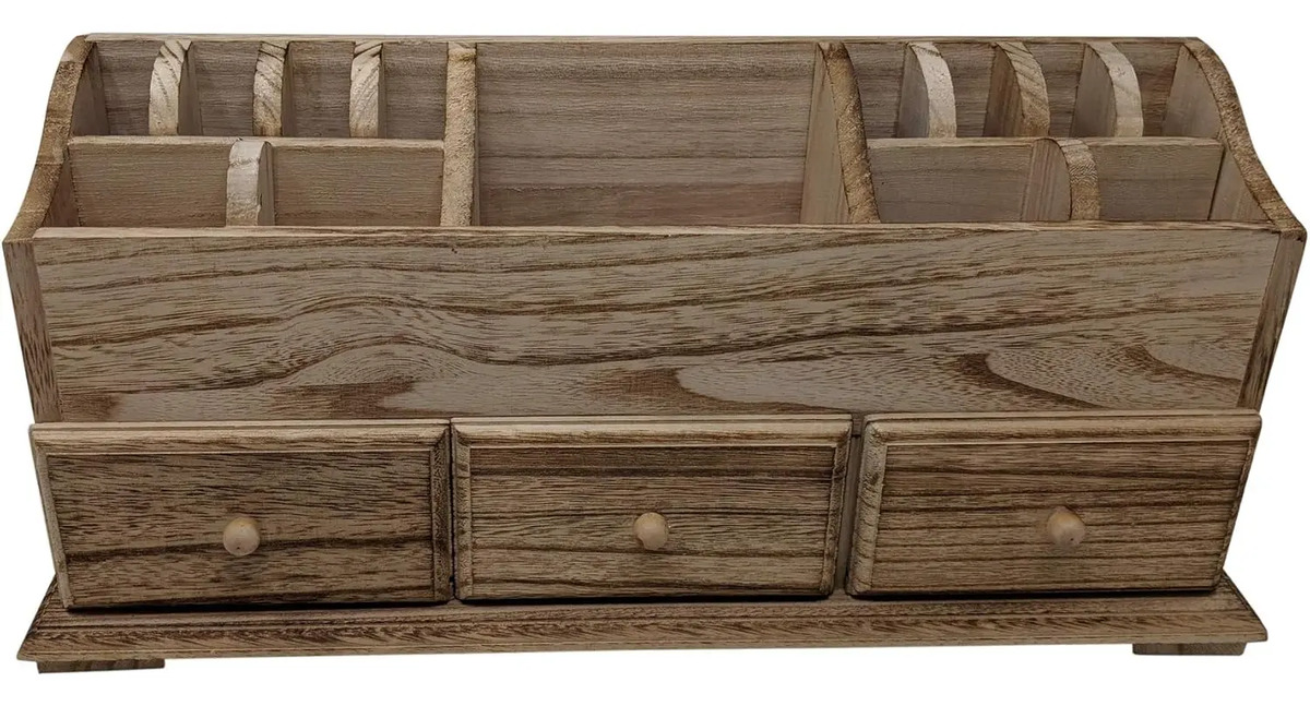 Organizador De Escritorio Madera Para Maquillaje Y Joyería E Torched Wood - Image 3