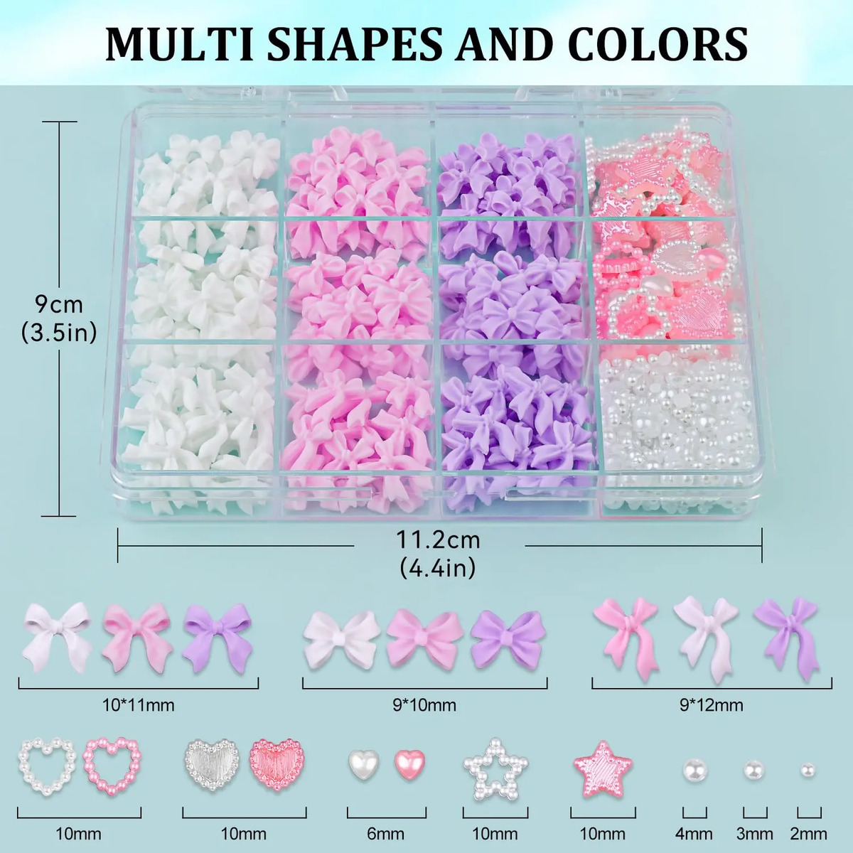Conjunto De 600 Piezas De Charms Y Perlas Para Arte De Uñas - Image 2