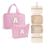 Bolsa De Aseo Personalizada Rosa Con Inicial Letra A