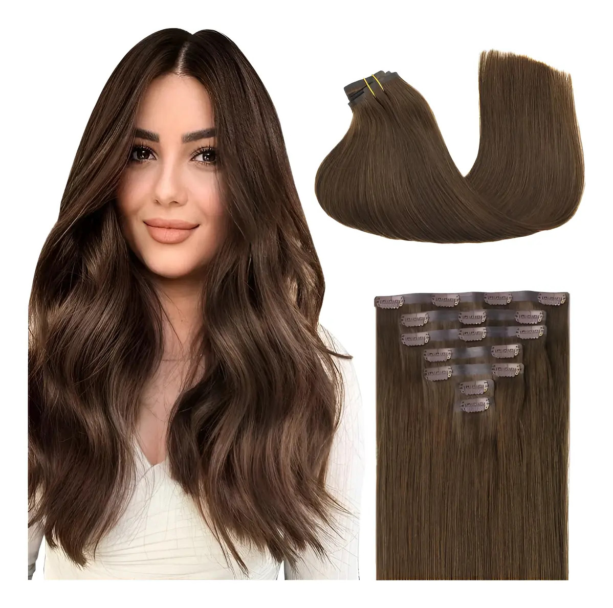 Extensiones Cabello Remy 40cm Marrón Chocolate