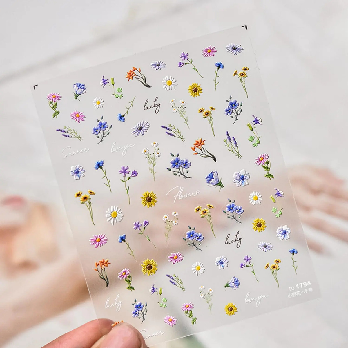 Pegatinas De Flores Para Uñas Con Diseños De Margaritas Y Gi - Image 6