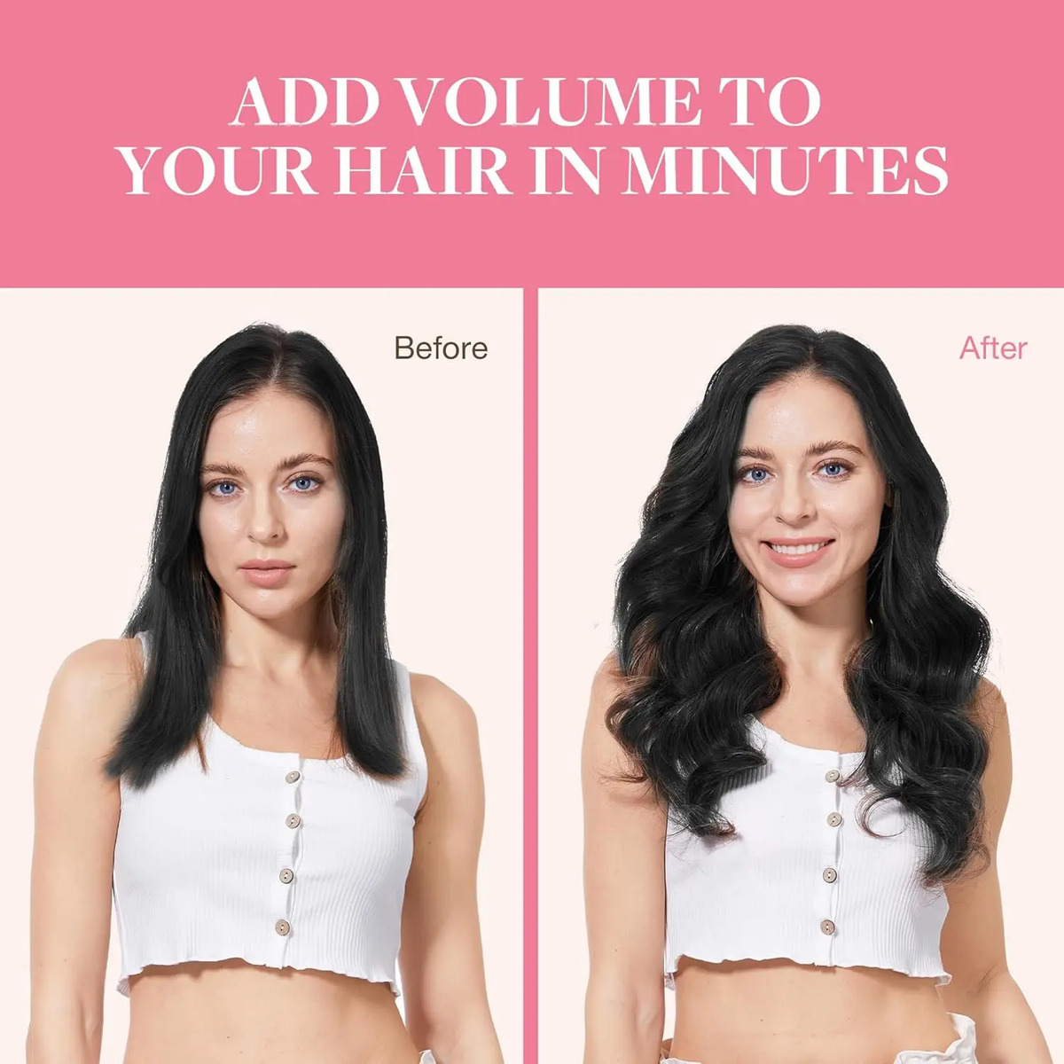 Extensiones De Cabello Humano 45 Cm Para Mujeres Negro - Image 5