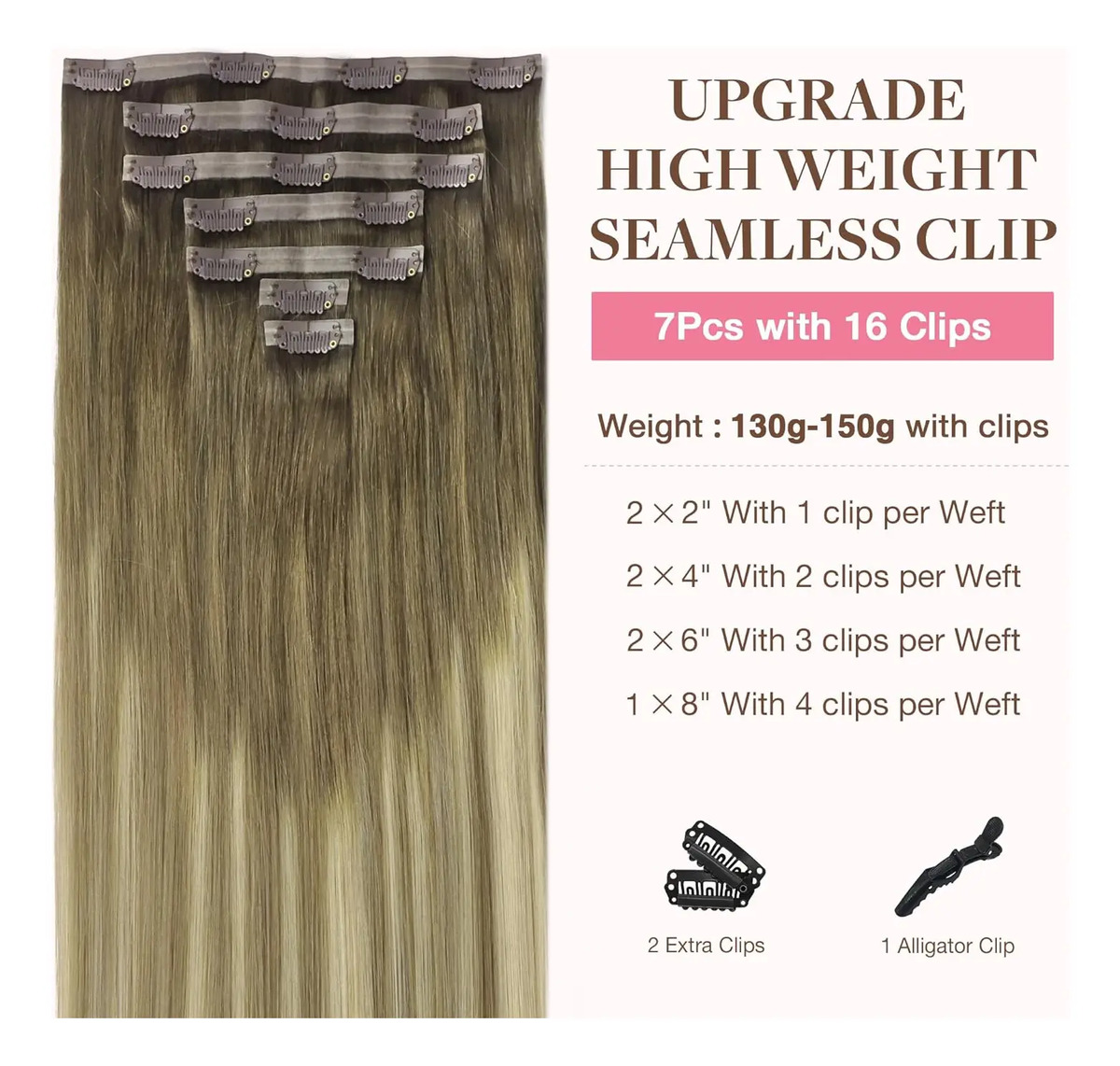 Extensiones Cabello Remy 40cm Marrones Rubios - Image 2