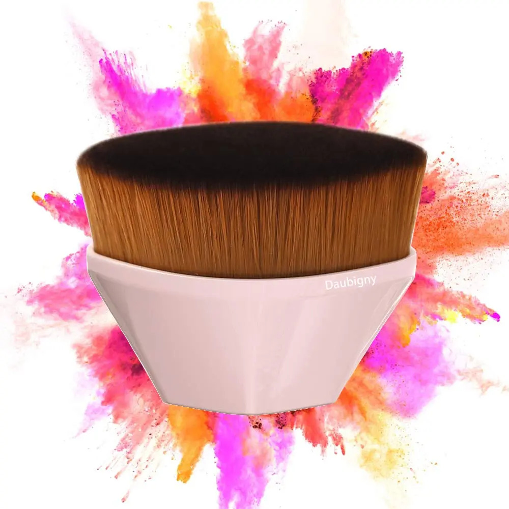 Cepillo De Maquillaje Plano Kabuki Hexagonal Para Cara De 10 Pink - Image 6