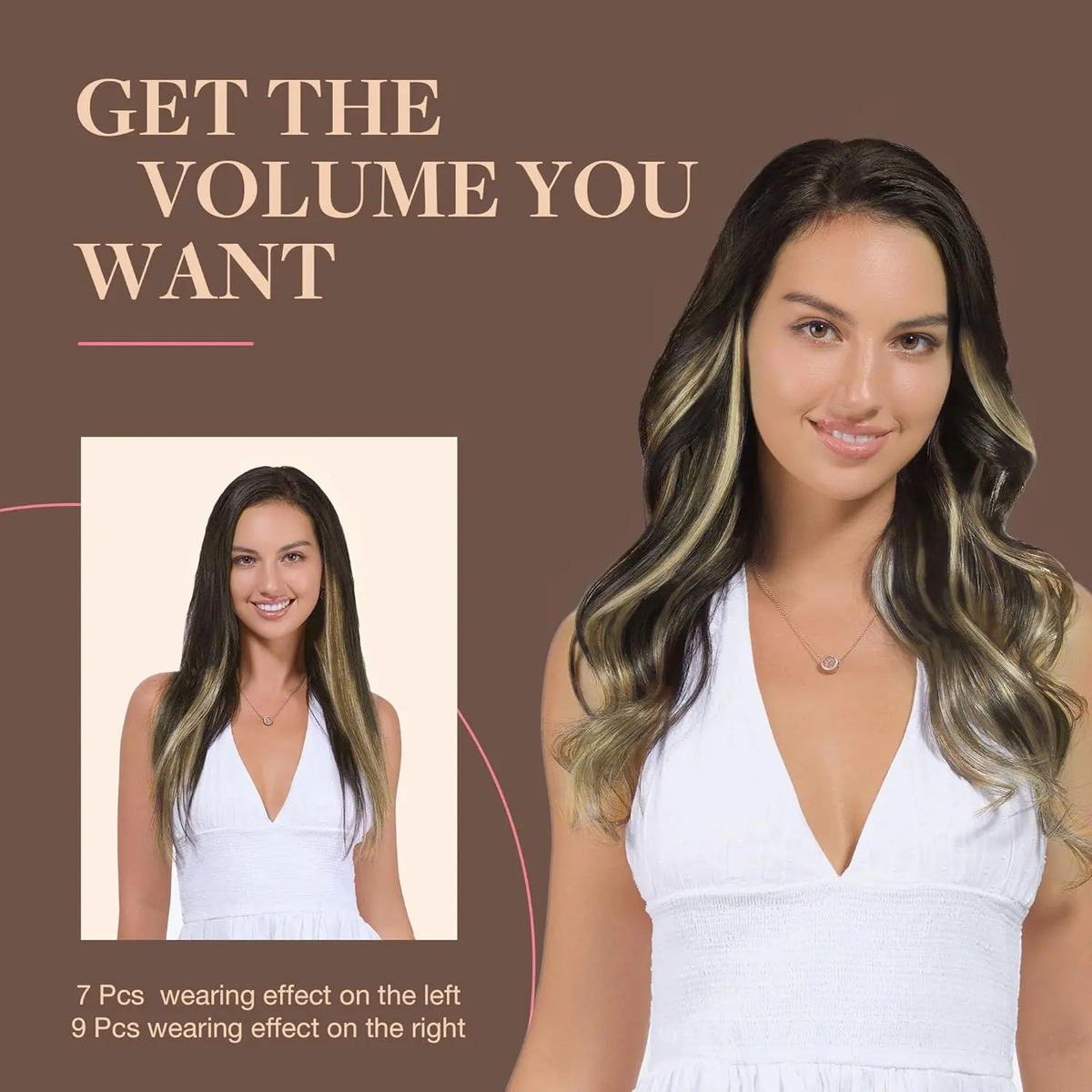 Cabello Humano Remy 45 Cm Marrón Chocolate Marrón Chocolate - Image 7