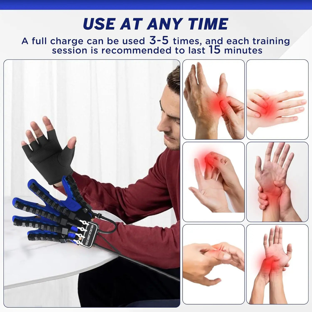 Guantes De Rehabilitación Con Ajuste Para Terapia Física - Image 7