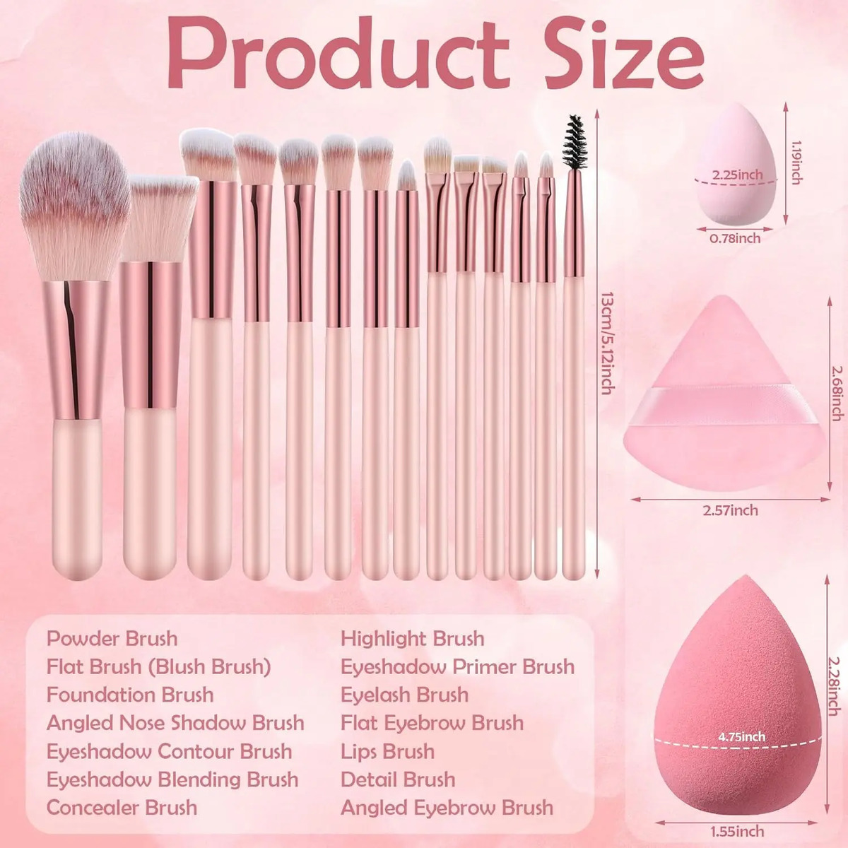 Juego De Brochas De Maquillaje Pequeñas De Viaje De 14 Pieza - Image 4