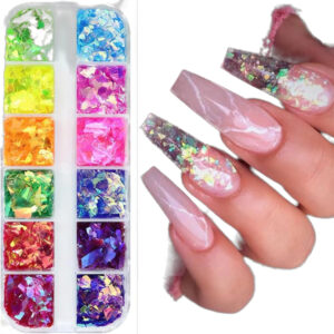 Gliter Iridiscente Para Arte De Uñas, Decoraciones Para Mani