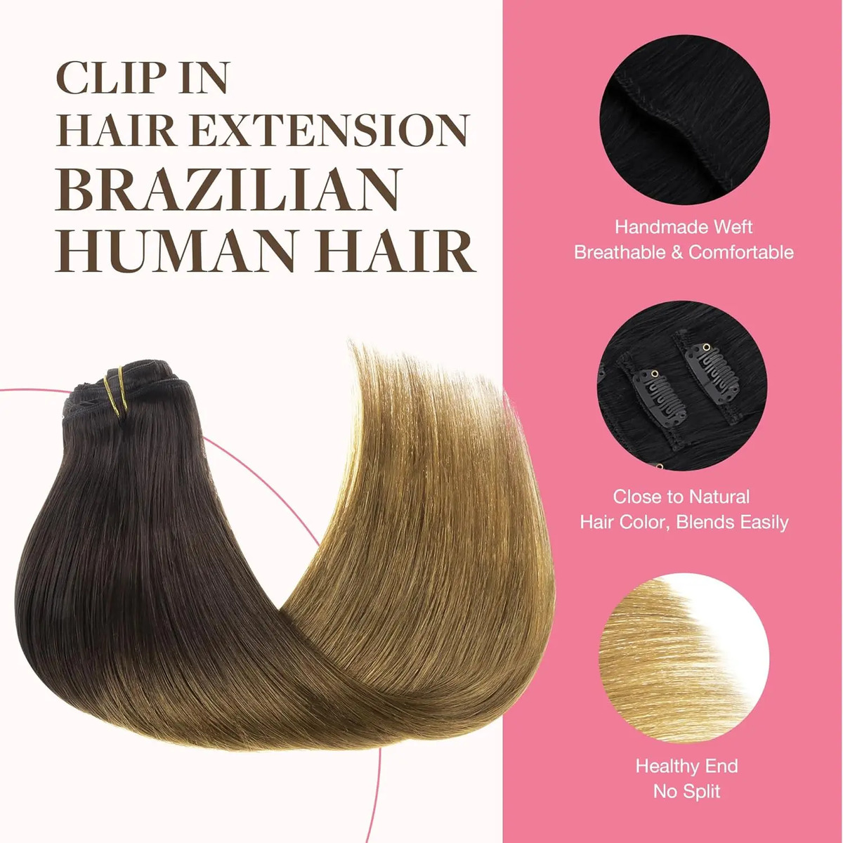 Extensiones De Cabello Humano 35 Cm Y 150 G Color Chocolate - Image 3